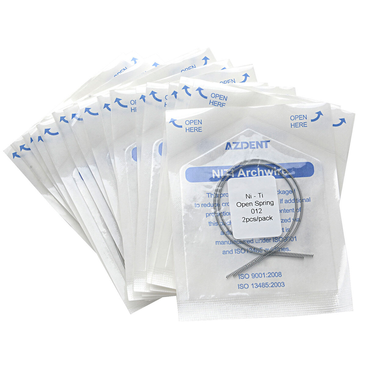 10Packs AZDENT Dental Orthodontic Niti Open Coil Spring NITI Alloy 0.012*180mm