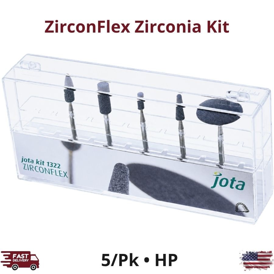 5/Pk HP Zirconia Stones Kit Flame Disc Cylinder Inverted Cone Knife Edge Shapes