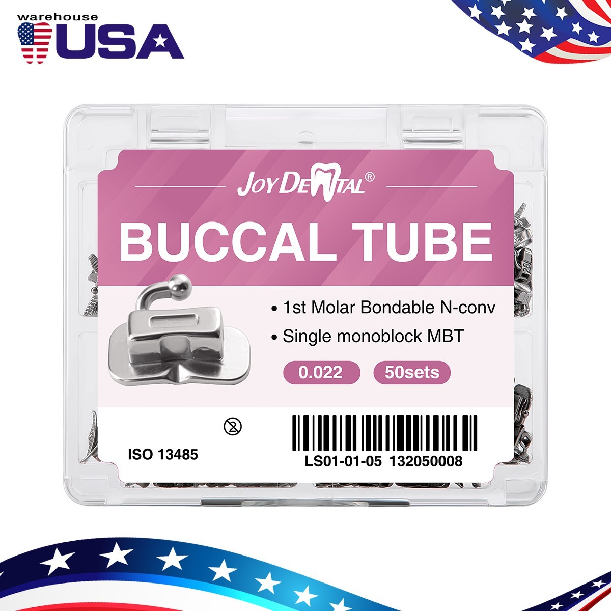 50 set Dental Orthodontic 1st Molar MBT 0.022 Buccal Tubes Bondable Monoblock