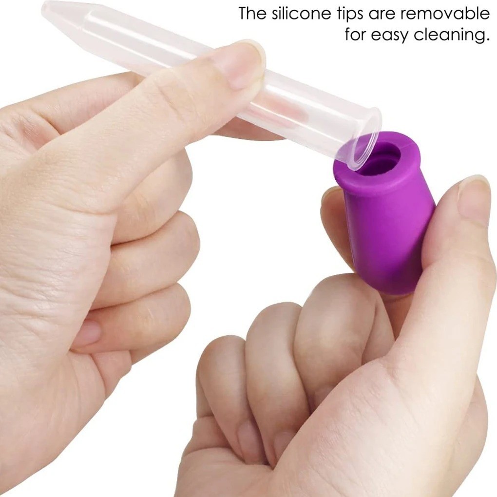 5pc Random Medicine Silicone and Plastic Pipettes Eye Dropper with Bulb Tip 5ml