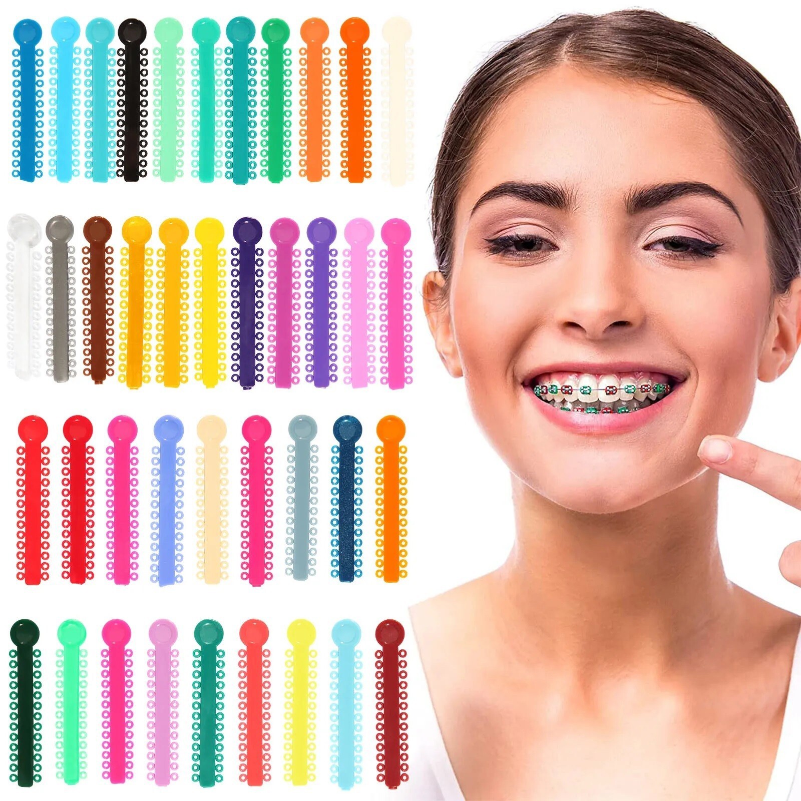 1040pcs/Bag Dental Orthodontic Ligature Ties Braces Elastic Rubber Bands