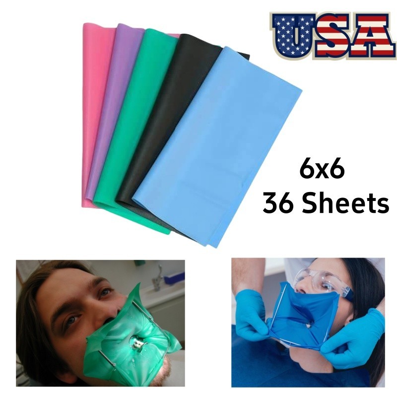 Dental Endodontic Rubber Dam Natural Latex Medium Adult Gauge 6″x6″ 36 Sheets