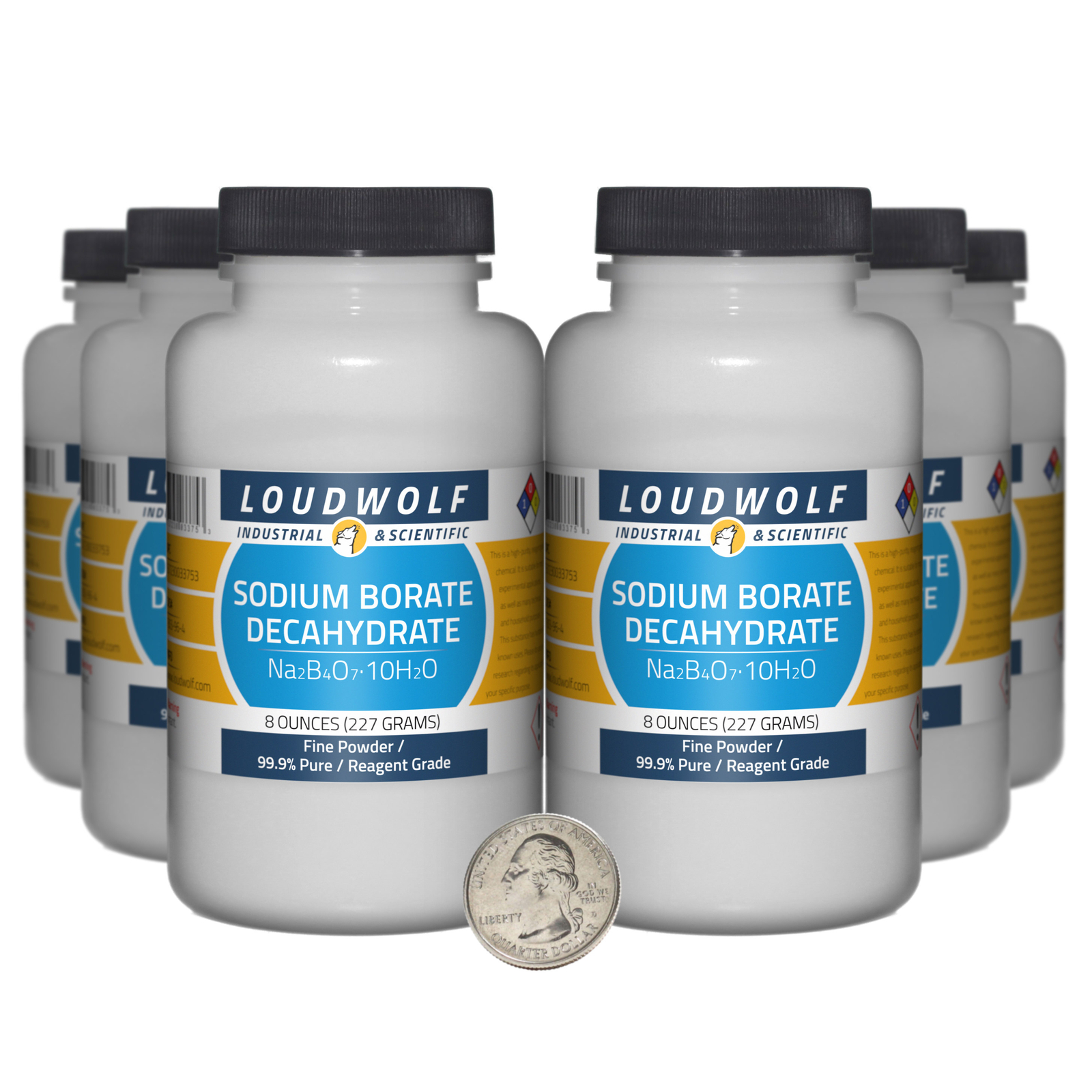 Sodium Borate Decahydrate / 3 Lbs / 6 Bottles / 99.9% Reagent Grade