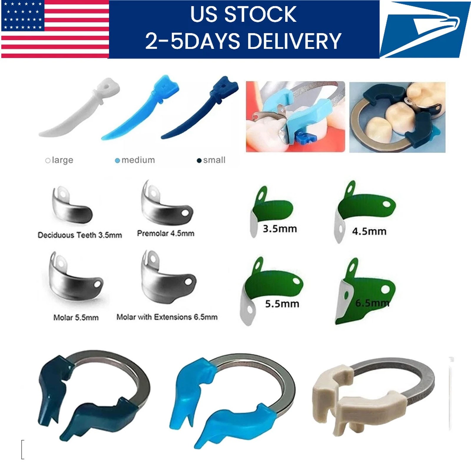 Dental Matrix Bands Ring Sectional Matrix System Clamp Plastic Tulwar Wedges