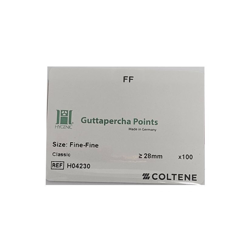 *100-Pieces* Coltene Hygenic Guttapercha Points Classic Size: Fine-Fine H04230