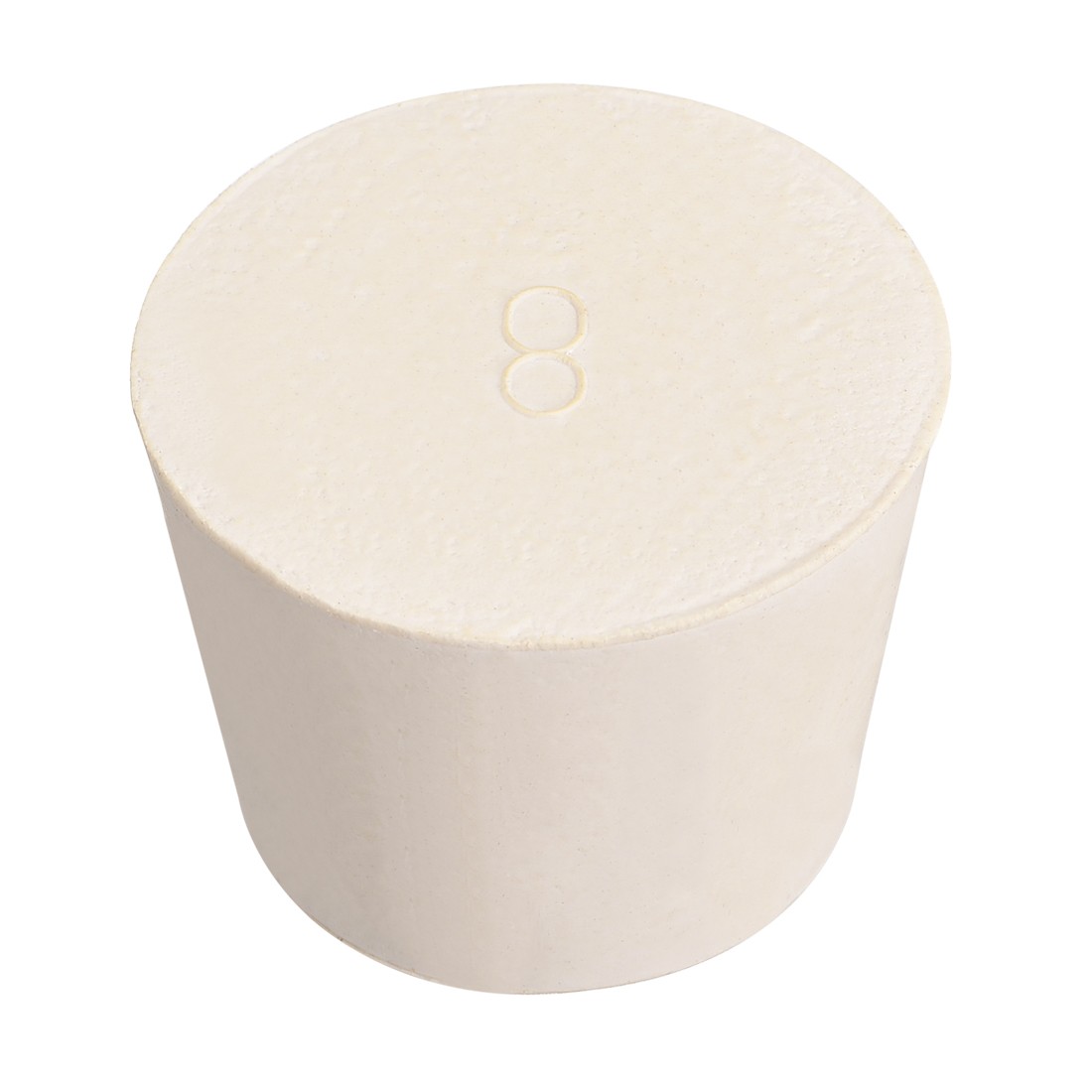 White Tapered Shaped Solid Rubber Stopper for Lab Tube Stopper Size 8 10Pcs