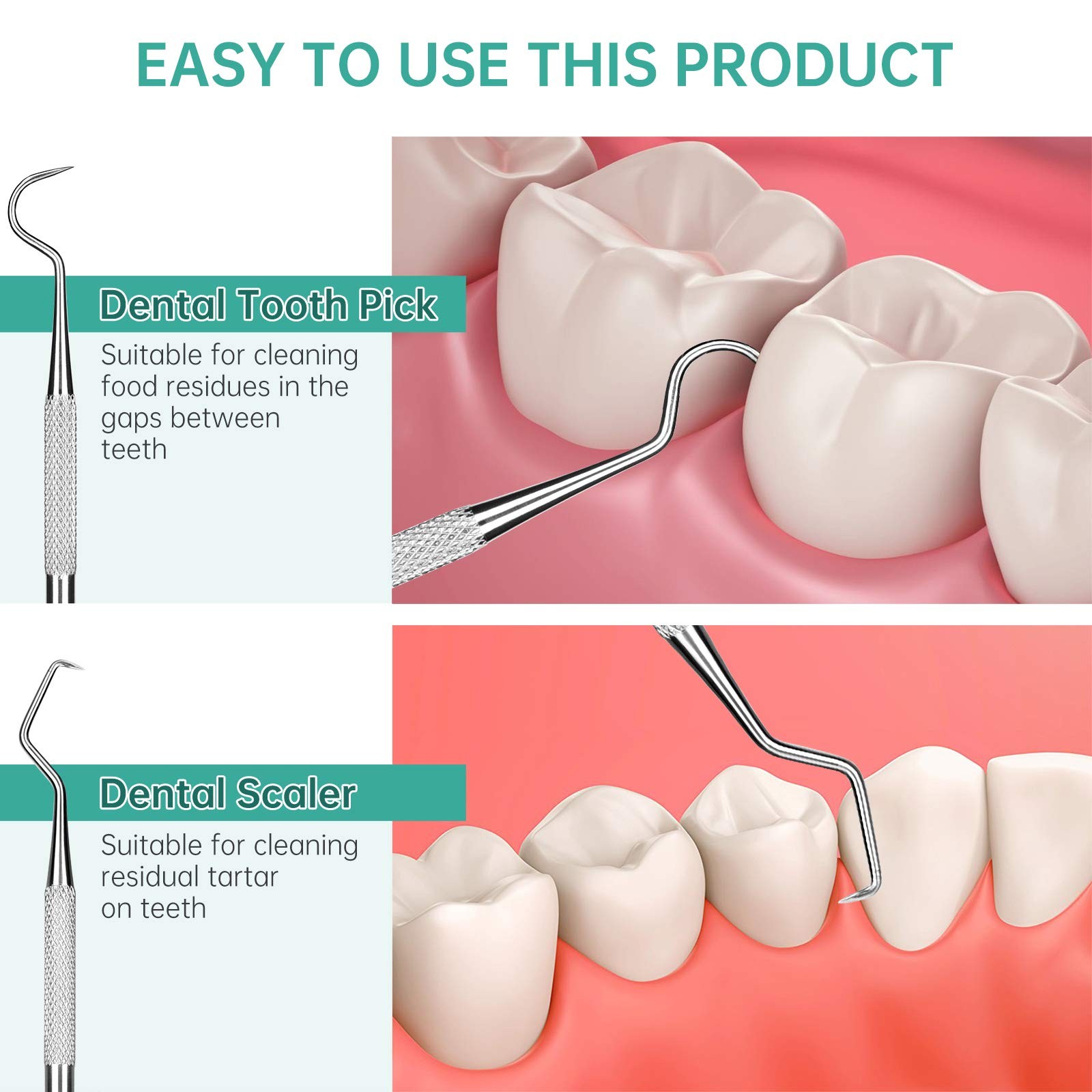 Professional Dental Scraper Tool – Dentist Pick, 3-Pack 3 Count (Pack of 1)