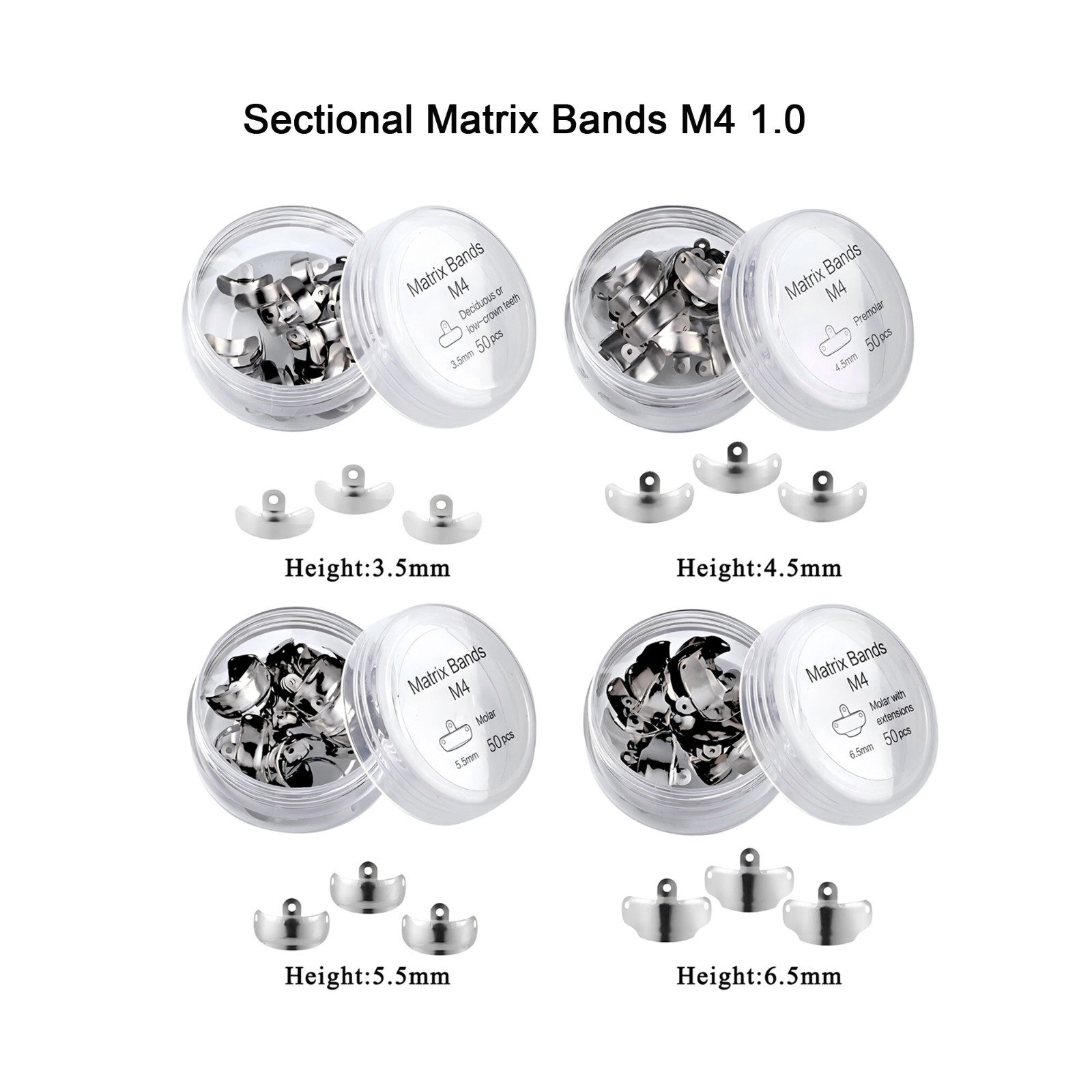 Dental Matrix Bands M4 Ring Sectional Matrice Clamp Fits Palodent V3 Garrison