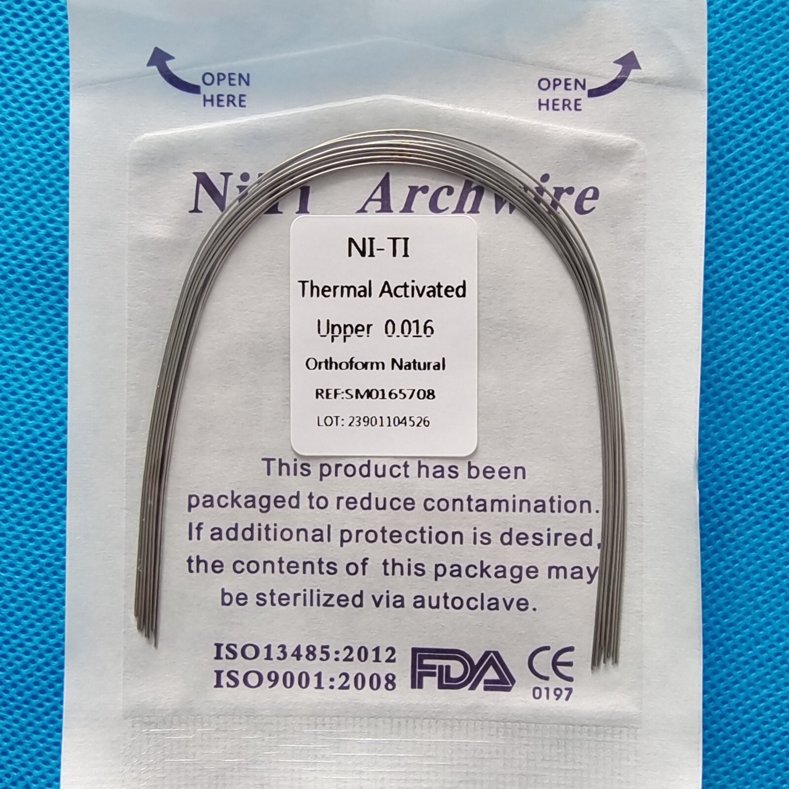 Dental Orthodontic Niti Thermal Activated Round Arch Wire Natural Form