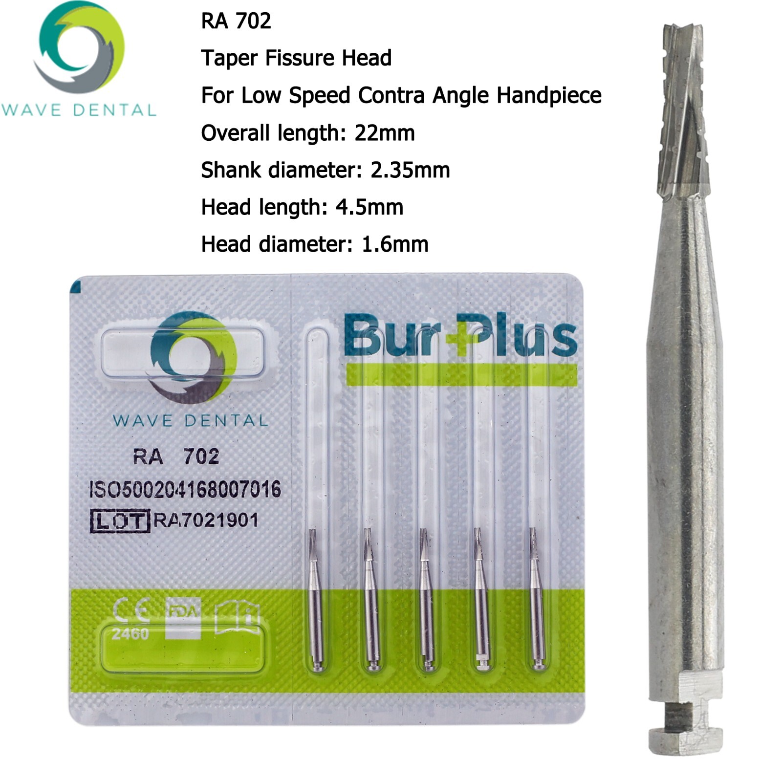 Wave Dental Carbide Burs For Low Speed Contra Angle RA 699 701 702 MIDWEST Prima