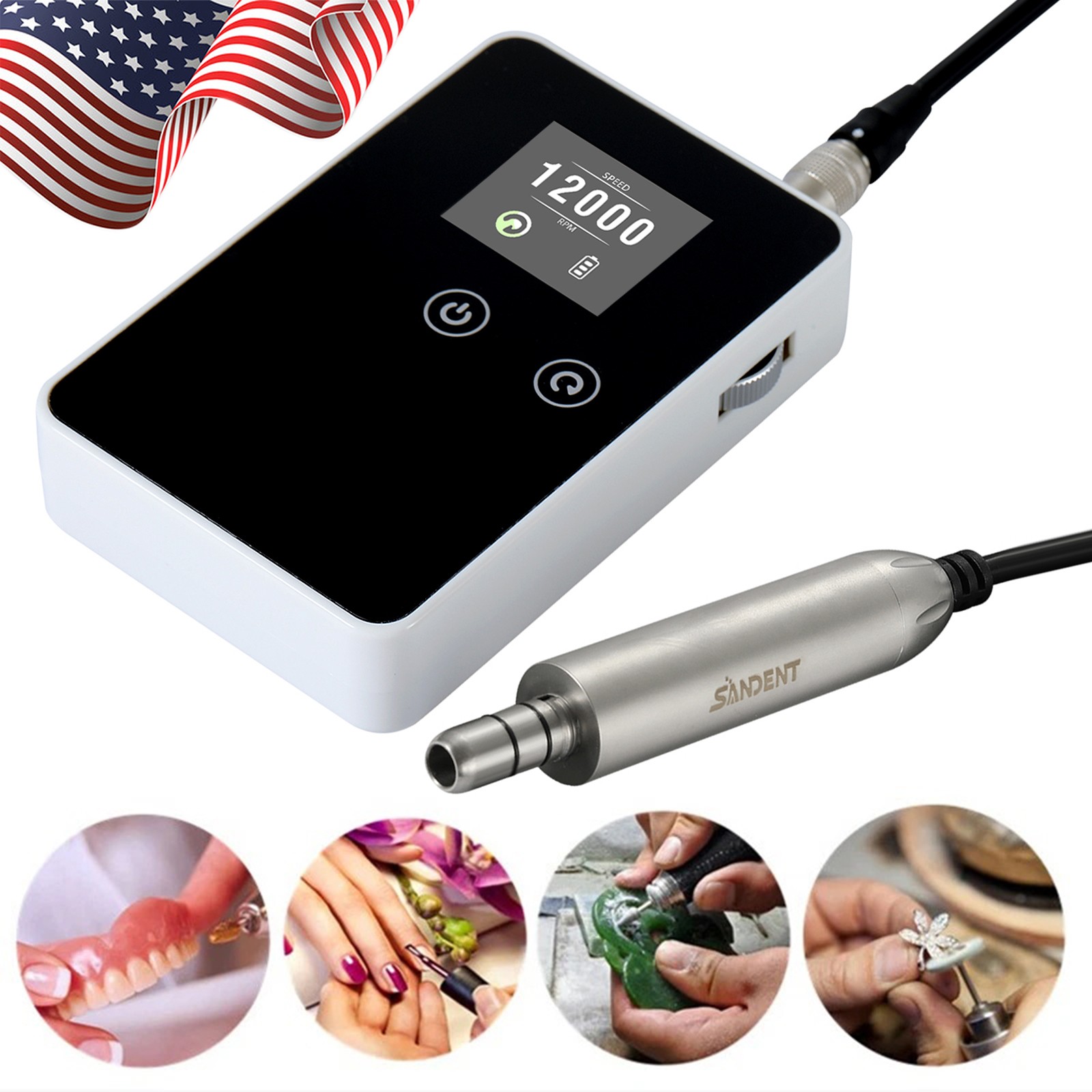 Dental Lab Marathon Micromotor N3 / 35K RPM Handpiece Polisher /10* Carbide Burs