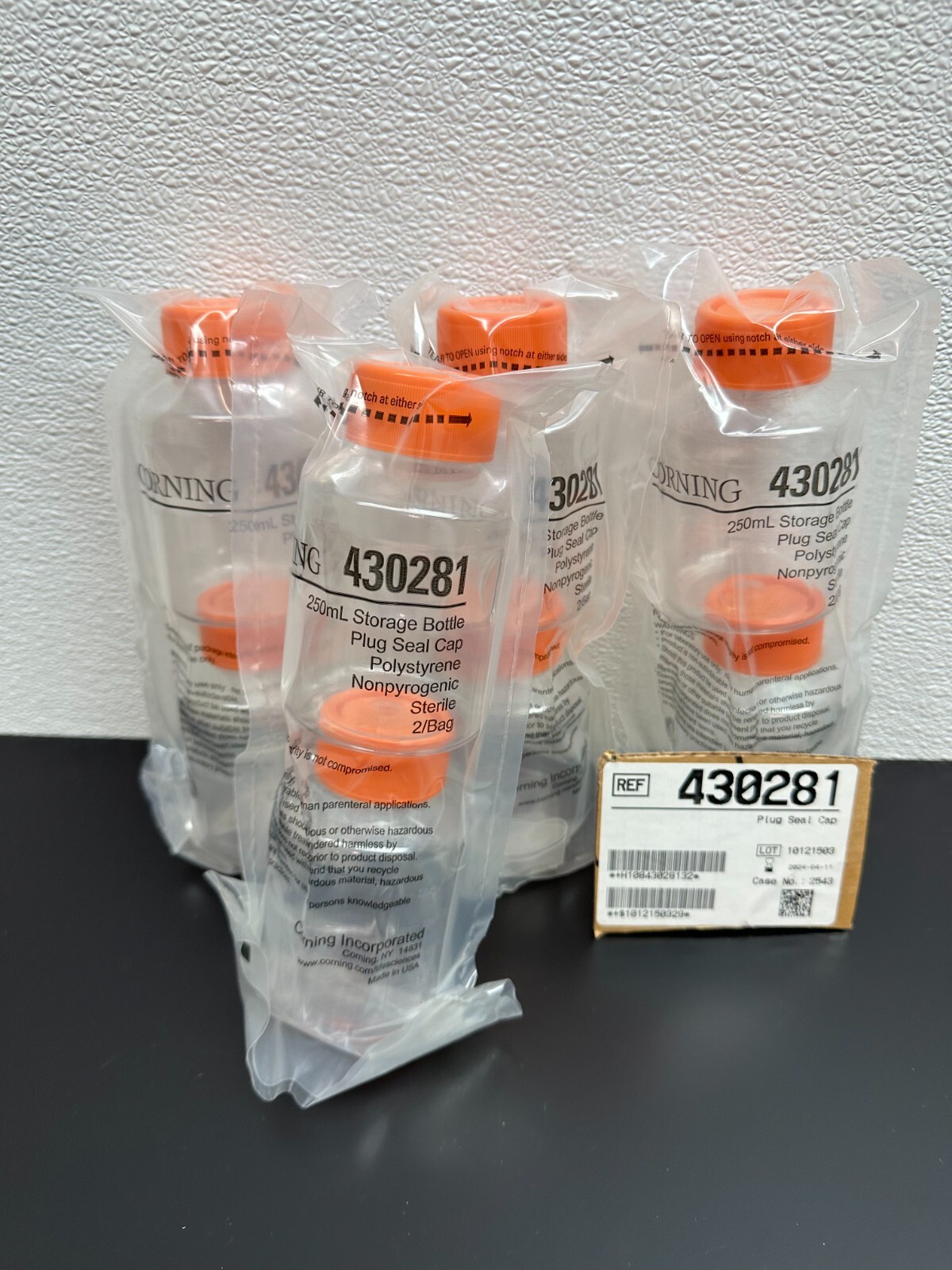 Corning 430281 Storage Bottle 250mL Nonpyrogenic Sterile Polystyrene