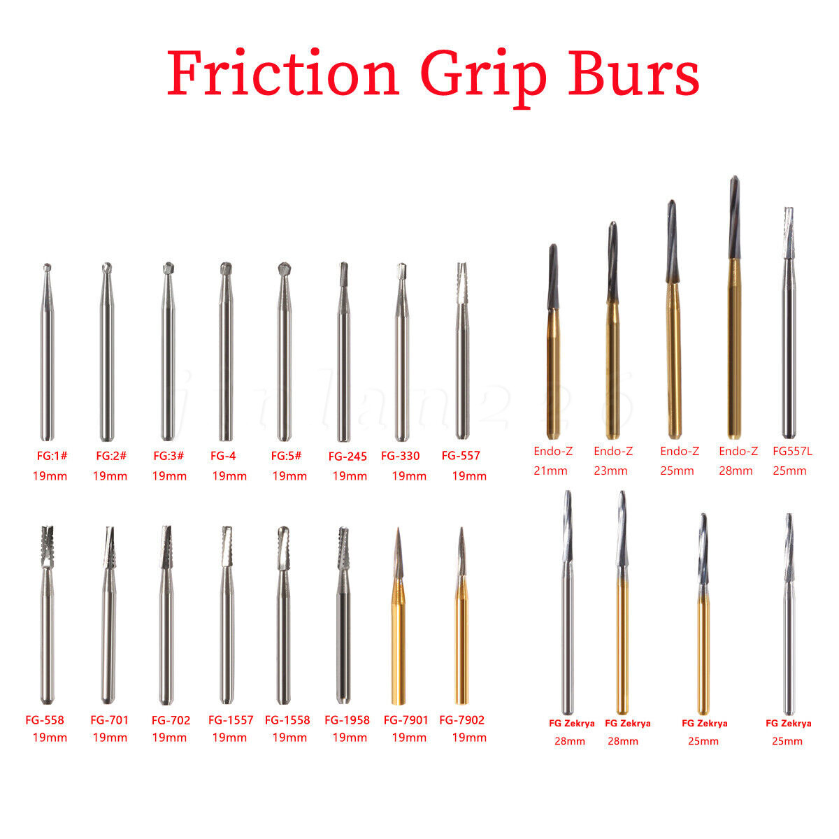 Dental Surgical/ Carbide Burs for High Speed Handpiece Round Cone Bur Diamond FG