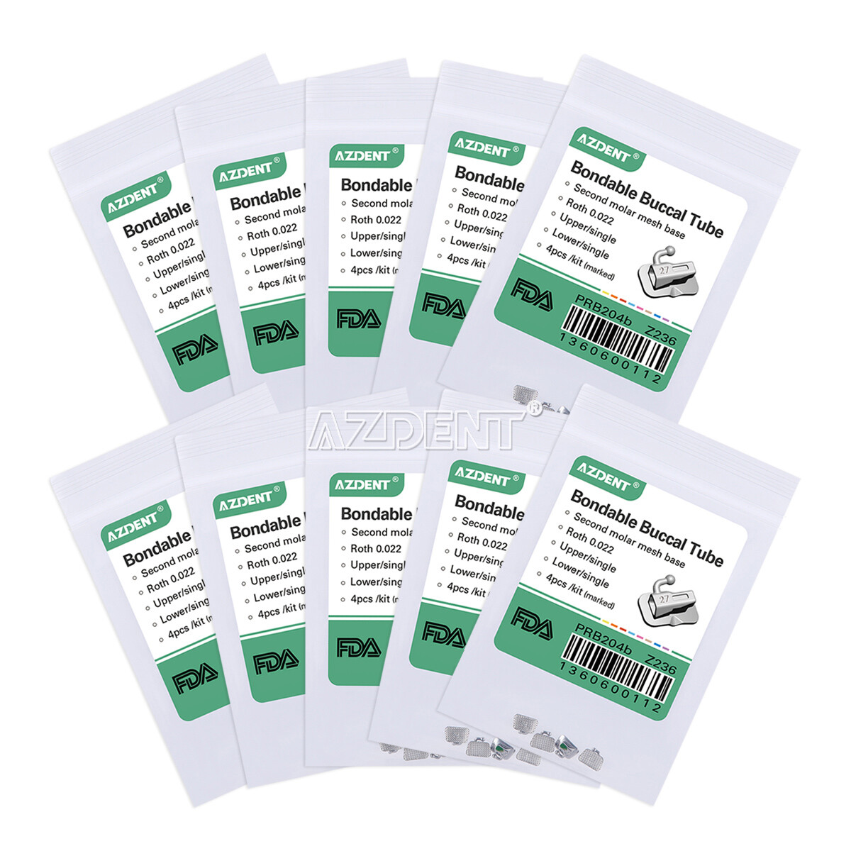 50packs Dental Orthodontics Buccal Tube Bondable Non-Conv Roth 022″ 2nd Molar