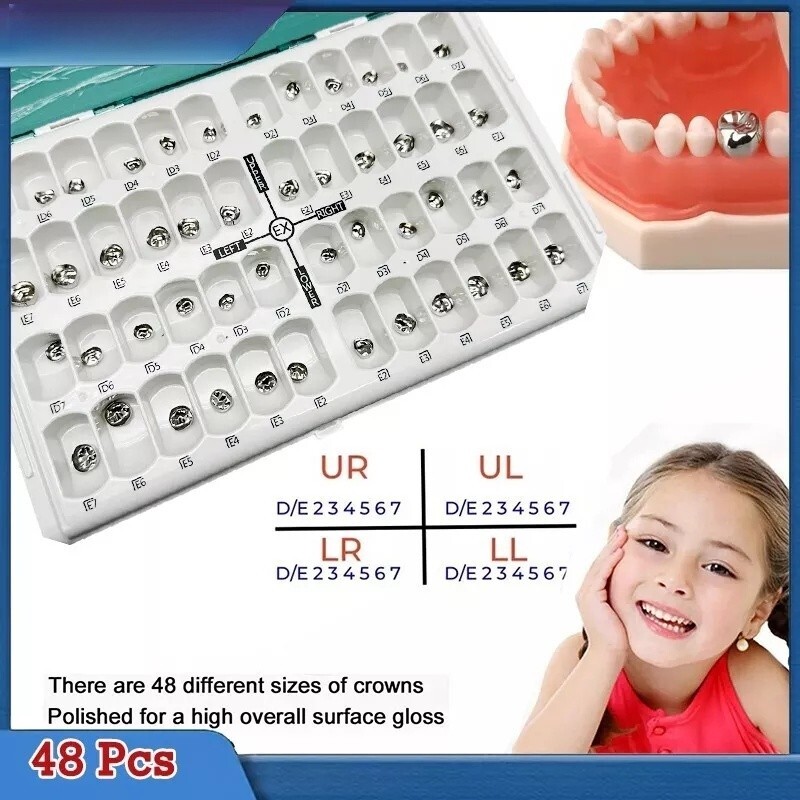 Dental Stainless Steel Primary Pediatric Pedo Molar Crowns Baby Kids Teeth Crown