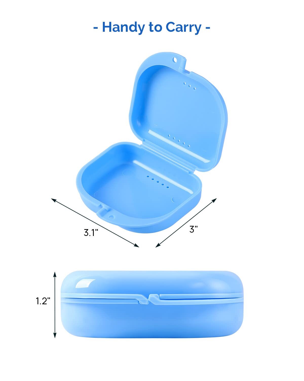 Retainer Box Case Vent Holes Storage Mouth Tight Snap Closure Guard GD-2514