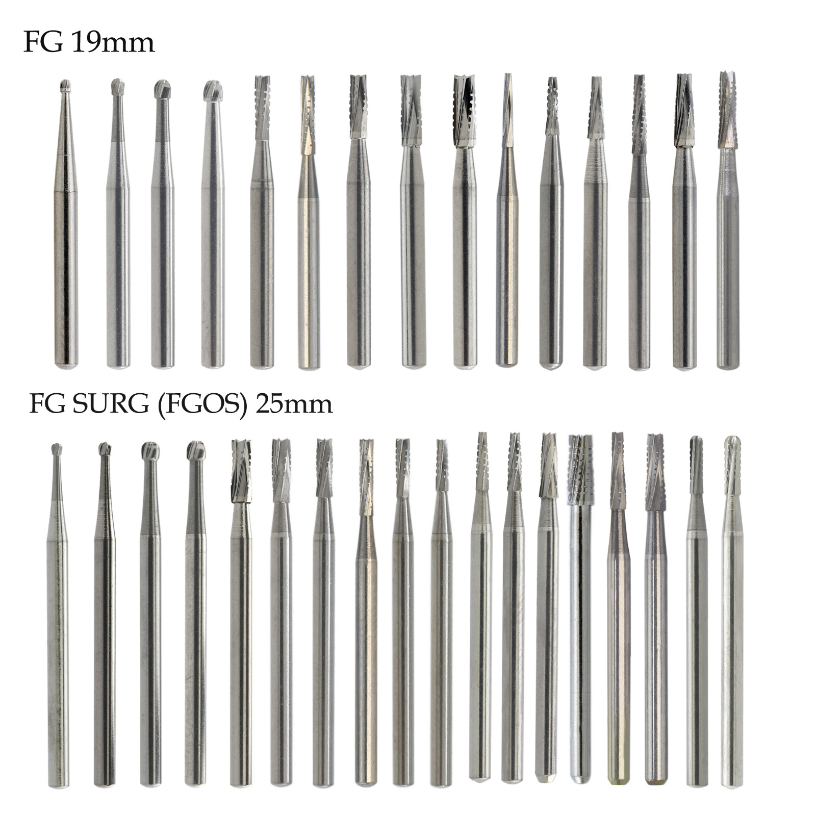 Wave Dental Surgical Burs High Speed FG 25mm Carbide Friction Grip Round 2 4 557