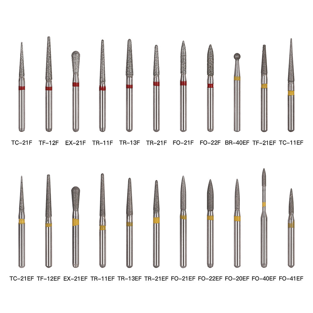 Dental Diamond FG Burs for High Speed Handpiece Friction Grip 1.6mm 100 Types