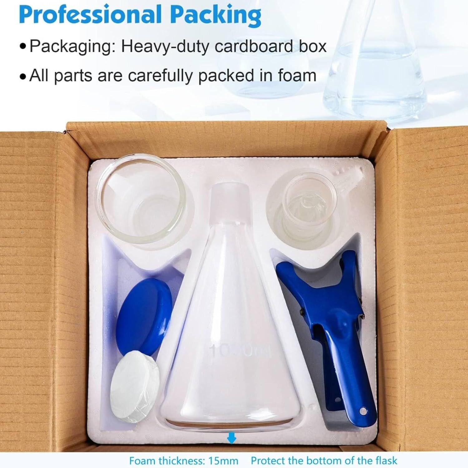 1000mL Lab Vacuum Filtration Distillation Kit with 100 Pieces of Filter Paper