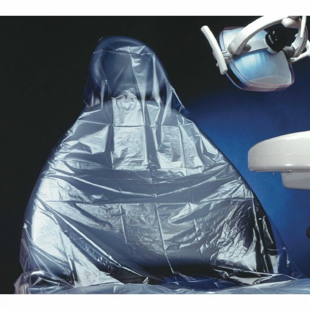 Plasdent PS3825 -Dental Half Chair Cover Wide 32″ x 32″ Clear Plastic 200Pcs/Box