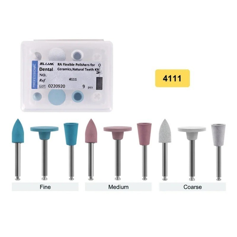 Dental Lab Polishing Kit Silicone Rubber Polisher for Low-Speed Contra Angle HP