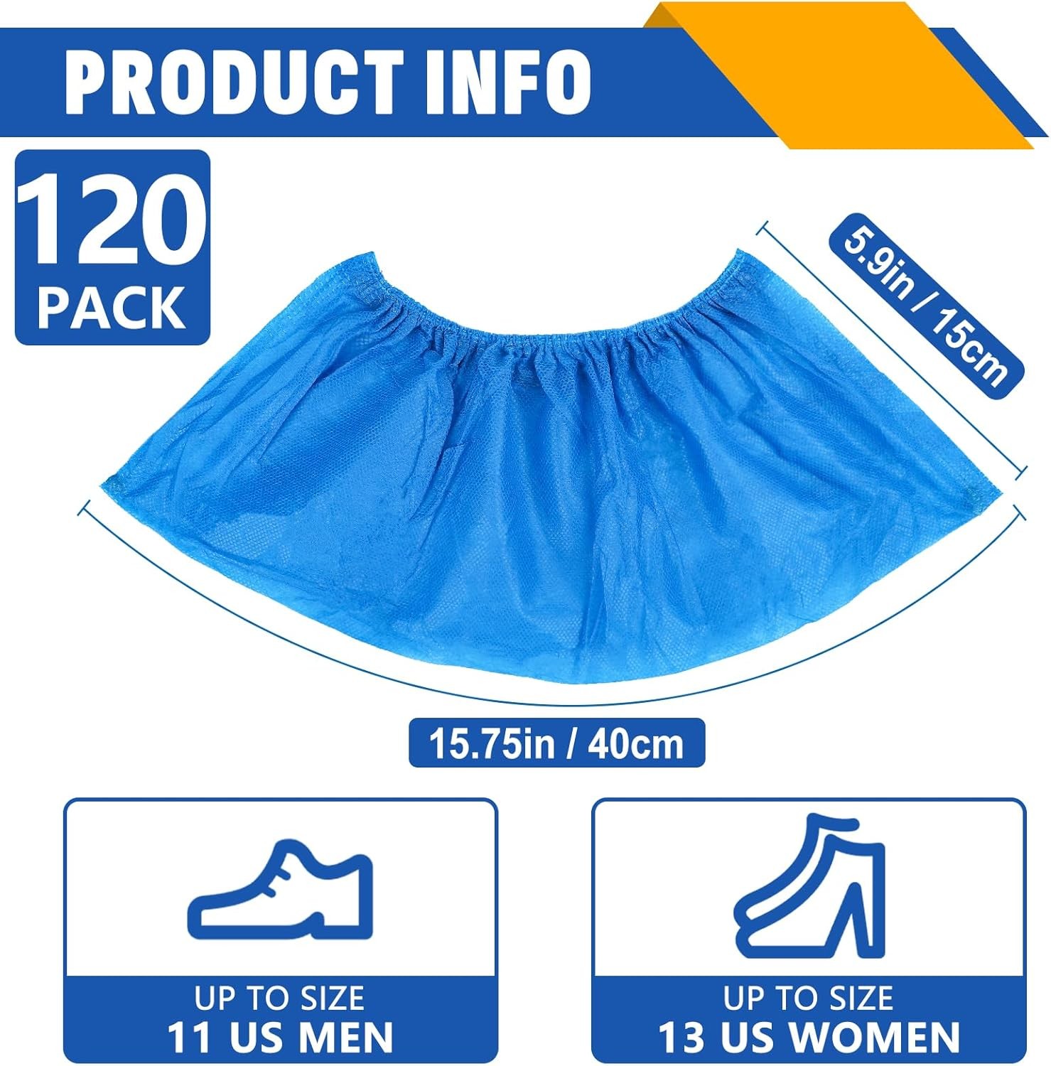 120 Pack(60 Pairs Shoe Covers Disposable Non-woven Fabric Shoes Covers Indoor