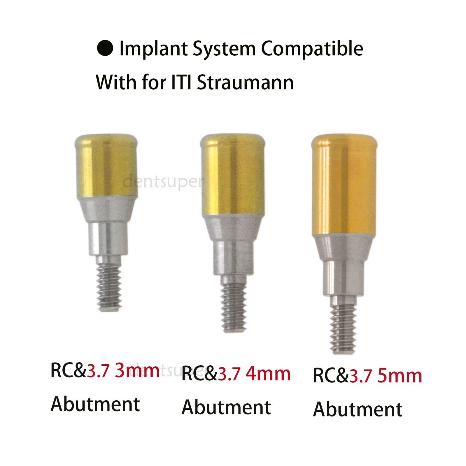 1Pc Dental Fit for Straumann Compatible Abutment NC & RC D3.7MM AH=1,2,3,4,5,6MM