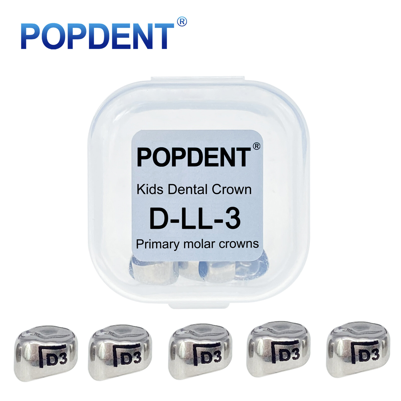 5Pcs Dental Kids Crown Primary Molar Pediatric Crowns stainless steel 48 Sizes