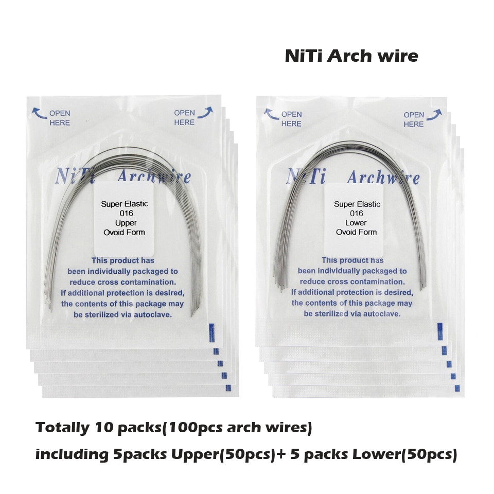 100PCS Arch Wire Orthodontic Niti Natural Ovoid Form Arches Round Rectangular