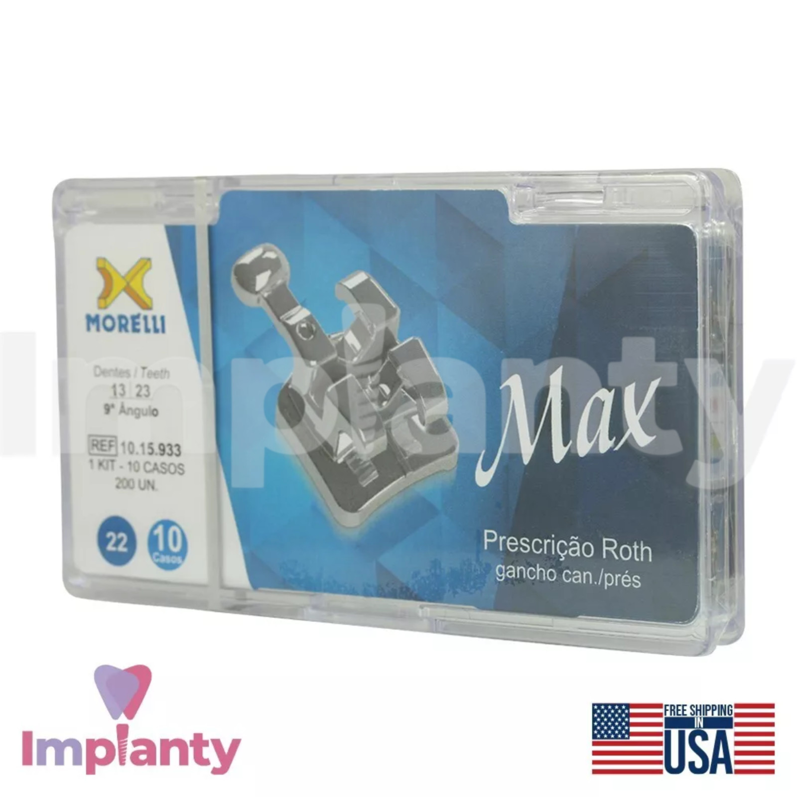 Morelli Max Roth Brackets Kit 0.56mm Slot Stainless Steel Dentistry Braces