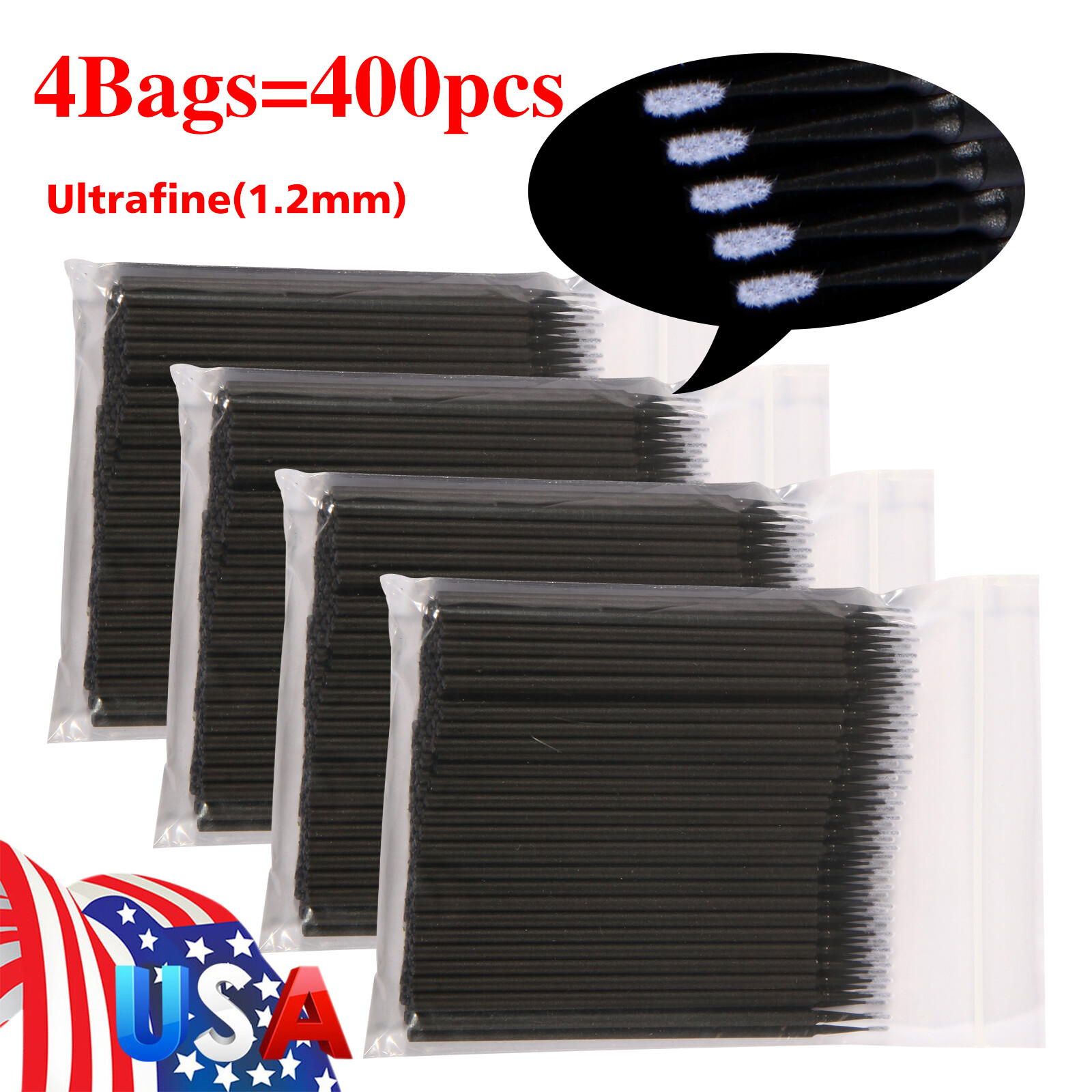 400 Microbrush Micro Brush Applicator Tips (Regular, Fine, Super Fine) Dental