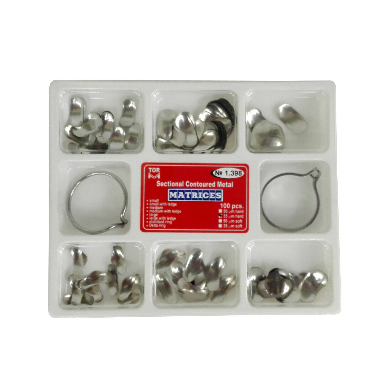 Dental TOR VM Matrices Metal Sectional Contoured Matrix Assortment 35μm/Hard