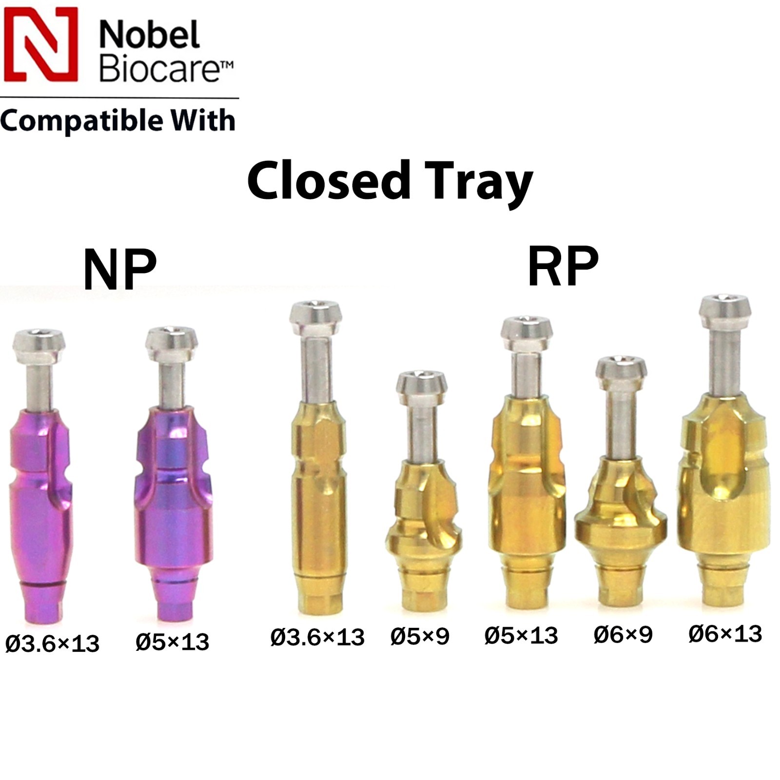 US Nobel Impression Transfer Coping Open/Closed Tray NP/RP Fit Nobel Biocare