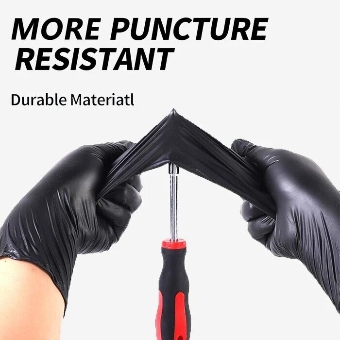 GP Craft Black Nitrile Gloves 5 Mil Disposable Latex-Free 100 Count
