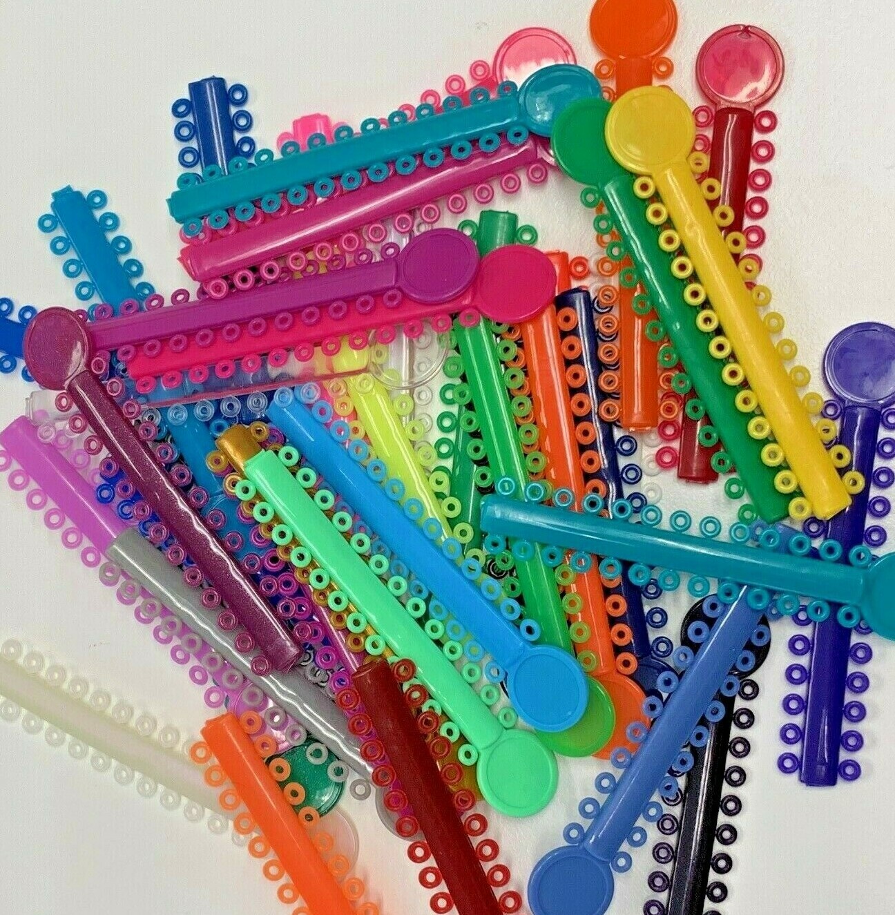 10,400 Dental Ligature Rubber Ties Braces Orthodontic Elastic Colored 10 Bags