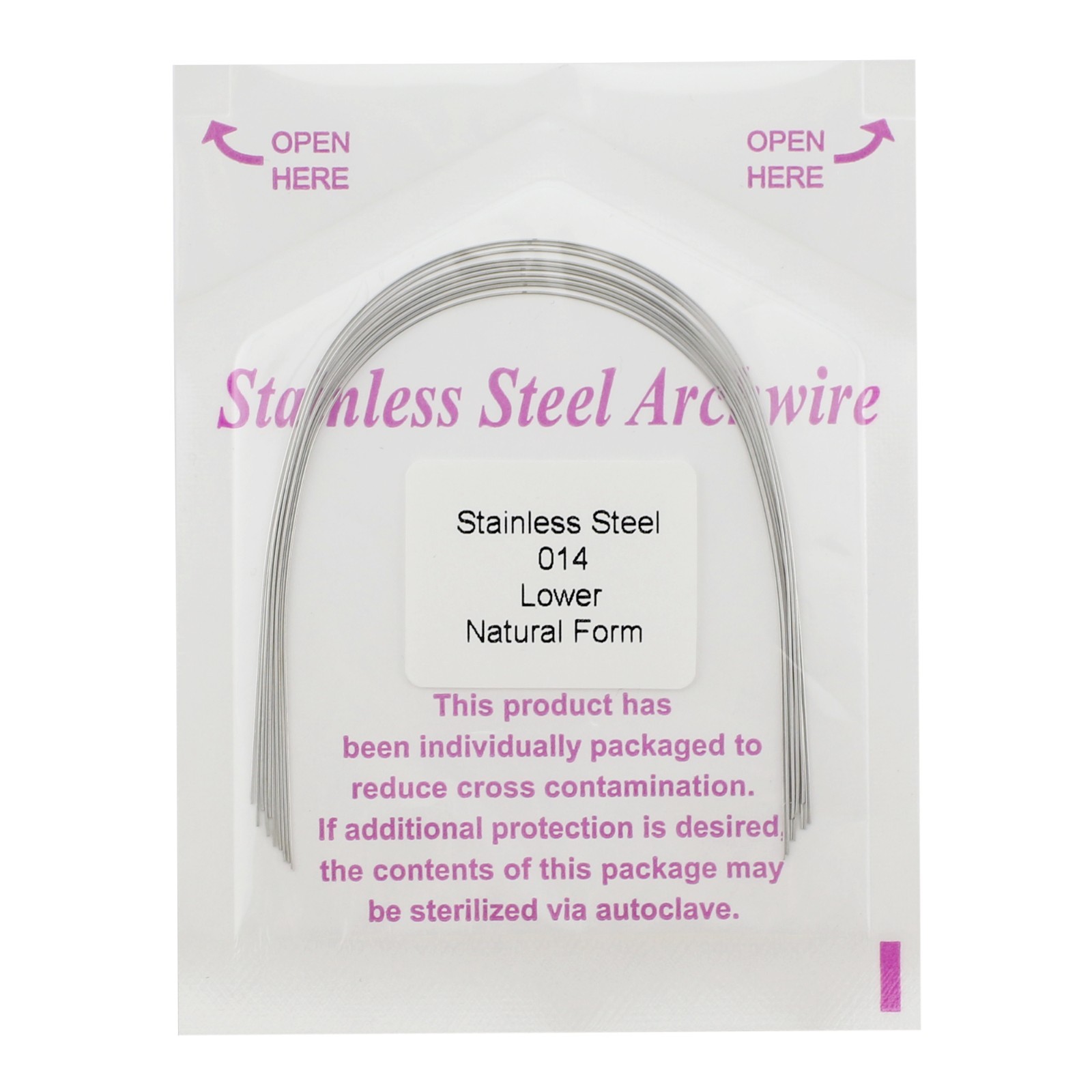 100pcs Orthodontic Archwire Stainless Steel Brace Wires Natural Round Rectanglar