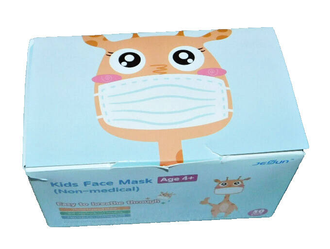Kids Face Masks 50 Non-Medical JeSun Disposable 3-Ply Ear Loop Unisex White