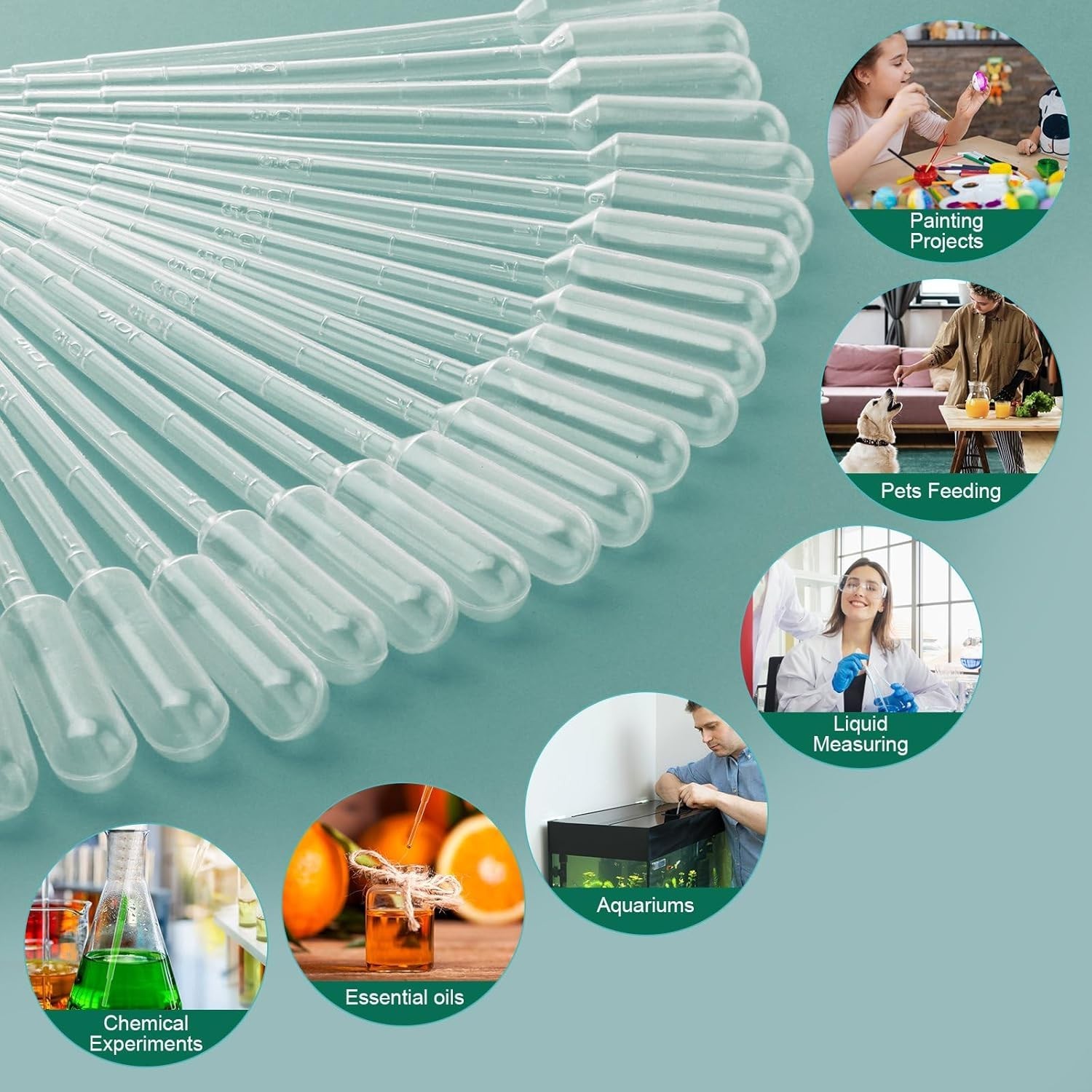 500 Pcs 3ML Pipettes Dropper-Disposable Plastic Pipettes Dropper for Lab Science