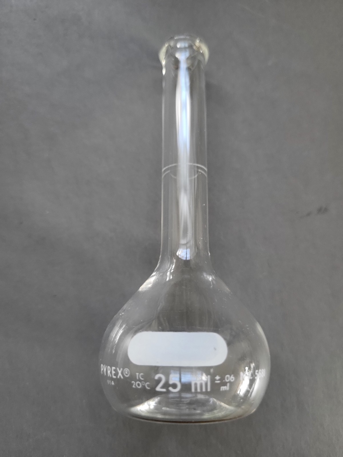 Pyrex A 5581 25ml Volumetric Flat Bottom Vintage Glass Flask