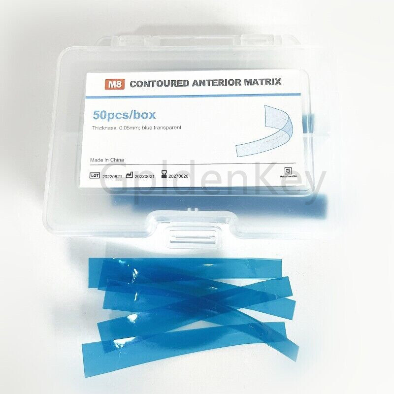 Dental Blue Strip Anterior Restoration Matrix Composite Resin Matrices 50Pcs/box