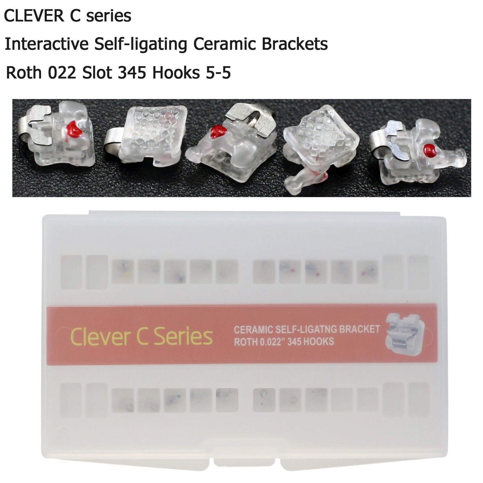 Dental Orthodontic Brackets Self Ligating Ceramic Braces Roth MBT Empower Clear
