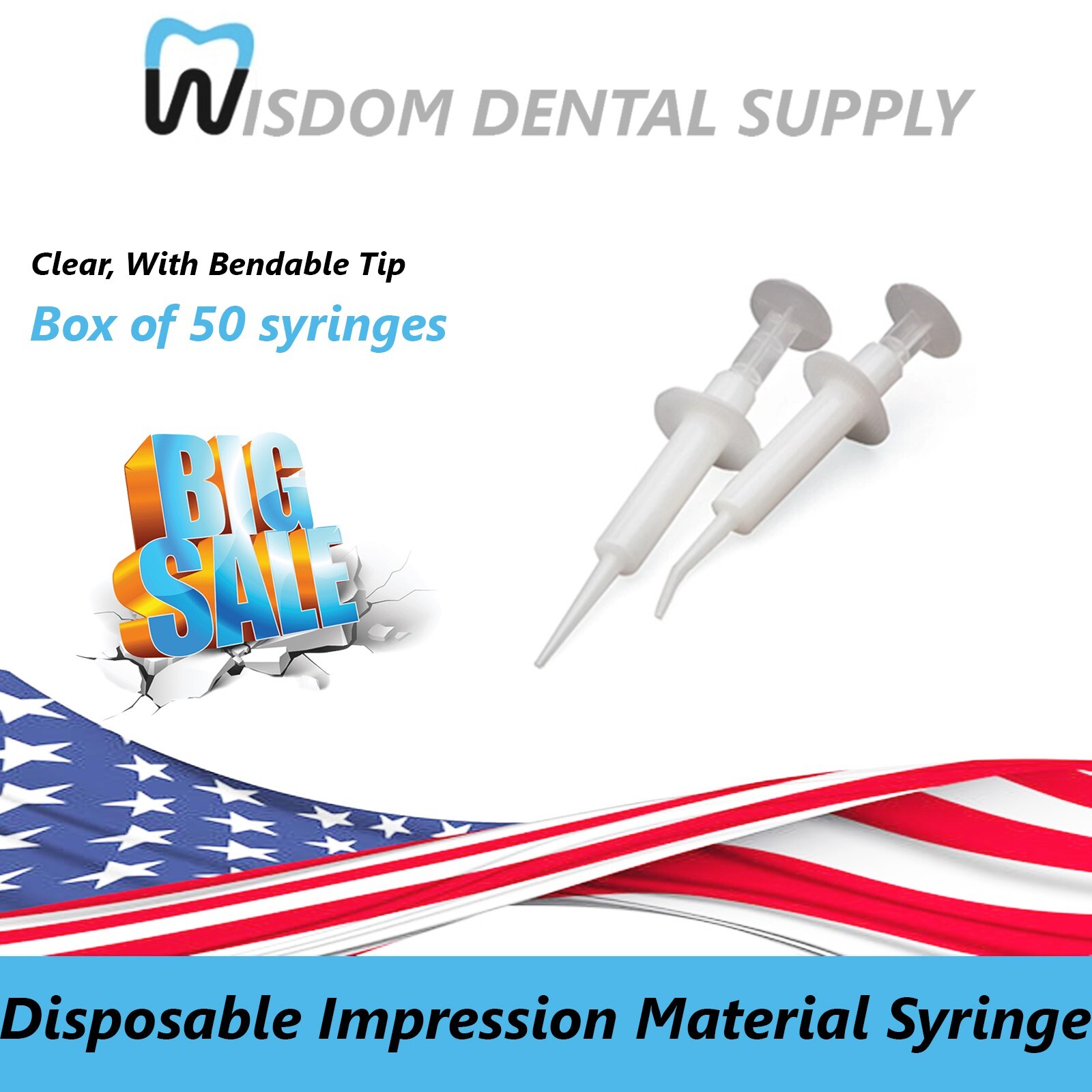 Plasdent 8080 – Disposable Impressıon Syringes, Clear, Bendable Tip (50set/box)