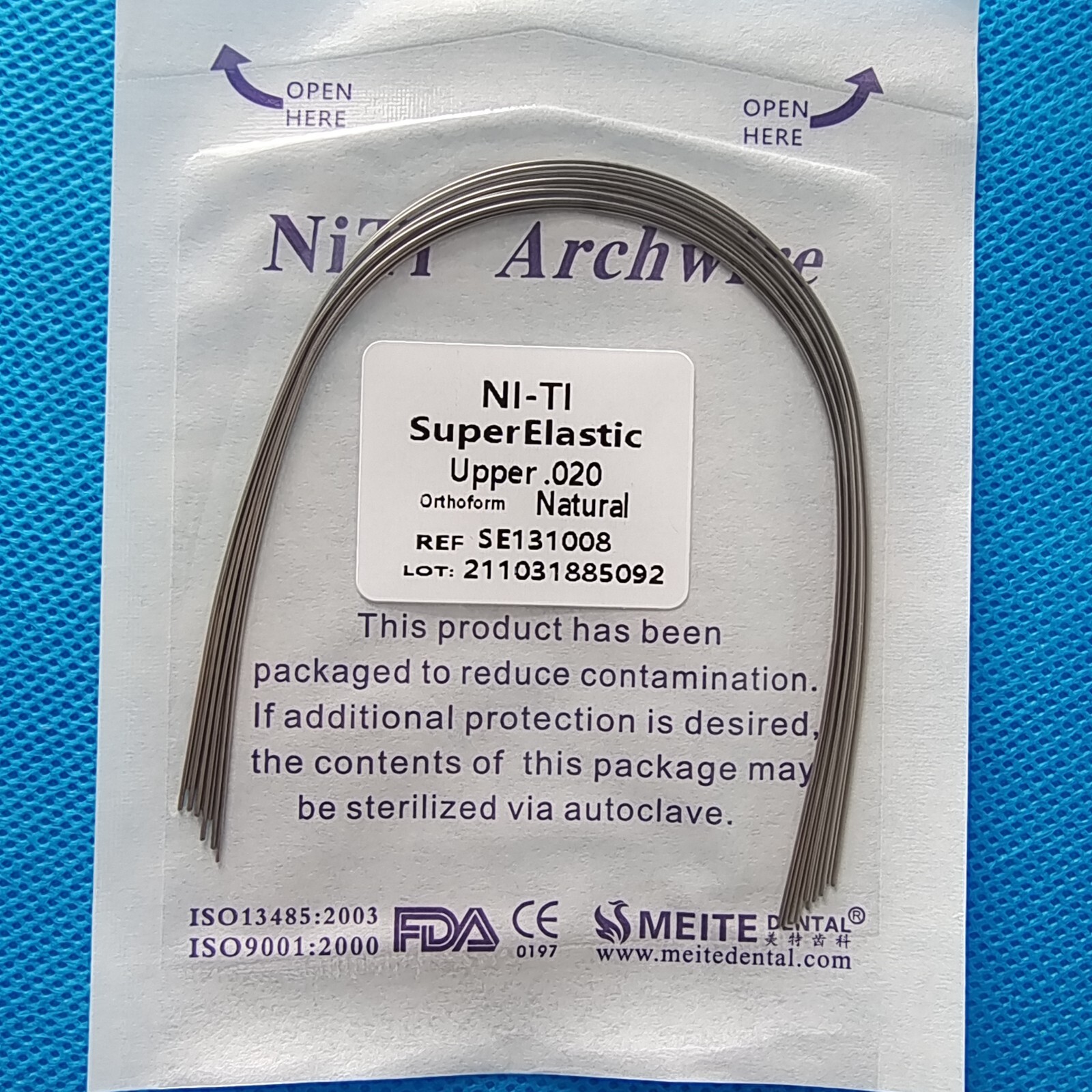 Dental Orthodontic Arch Wire Super Elastic Niti Round Ovoid /Nature Form