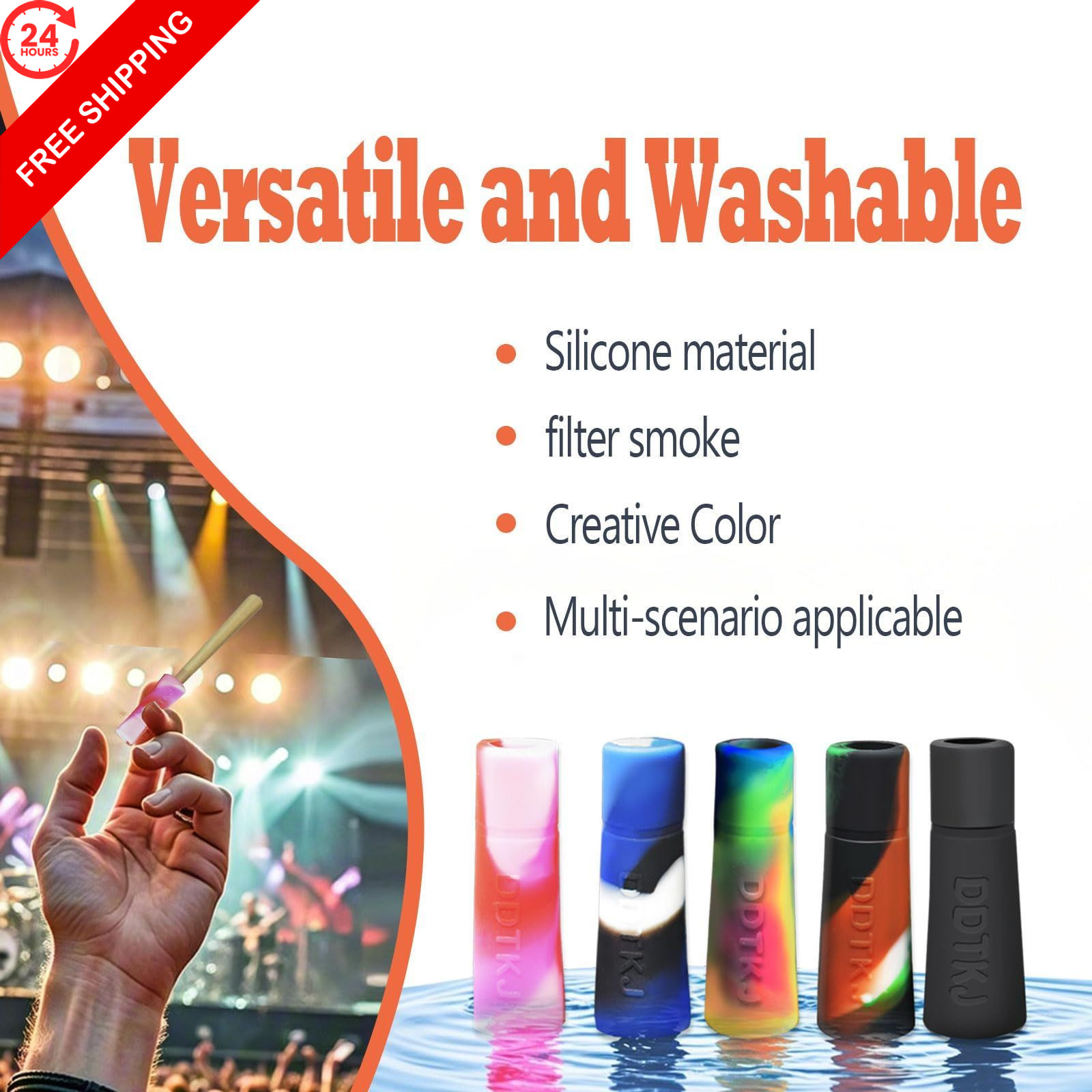 5PCS Colorful Reusable Silicone Filter Tips for Pre One Size, Mix Colors