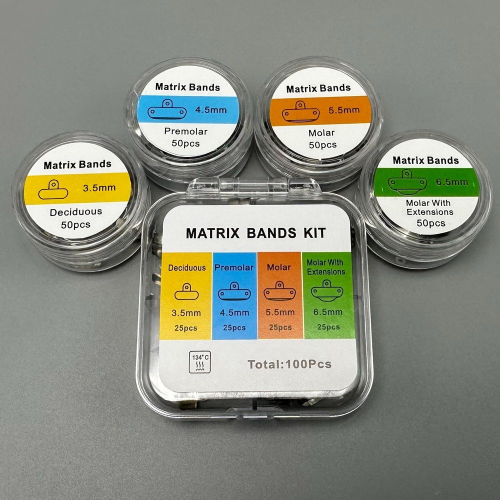 Dental Nickel Titanium Clamping Ring Matrix Bands Sectional Contoured Matrix