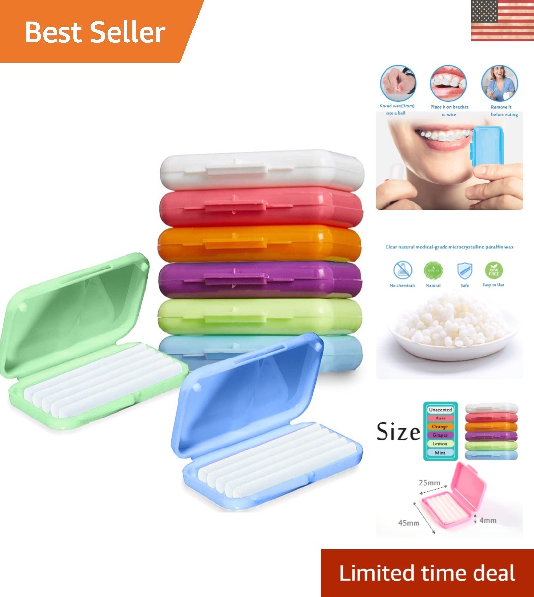 Orthodontic Wax for Braces – 6 Colorful Scents for Ultimate Comfort and Relief
