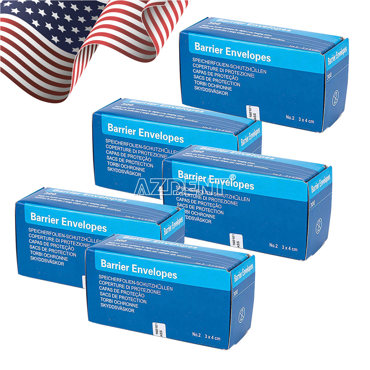10Boxes Dental Barrier Envelopes for Phosphor Plates Xray Scanner #2 300Pcs/Box