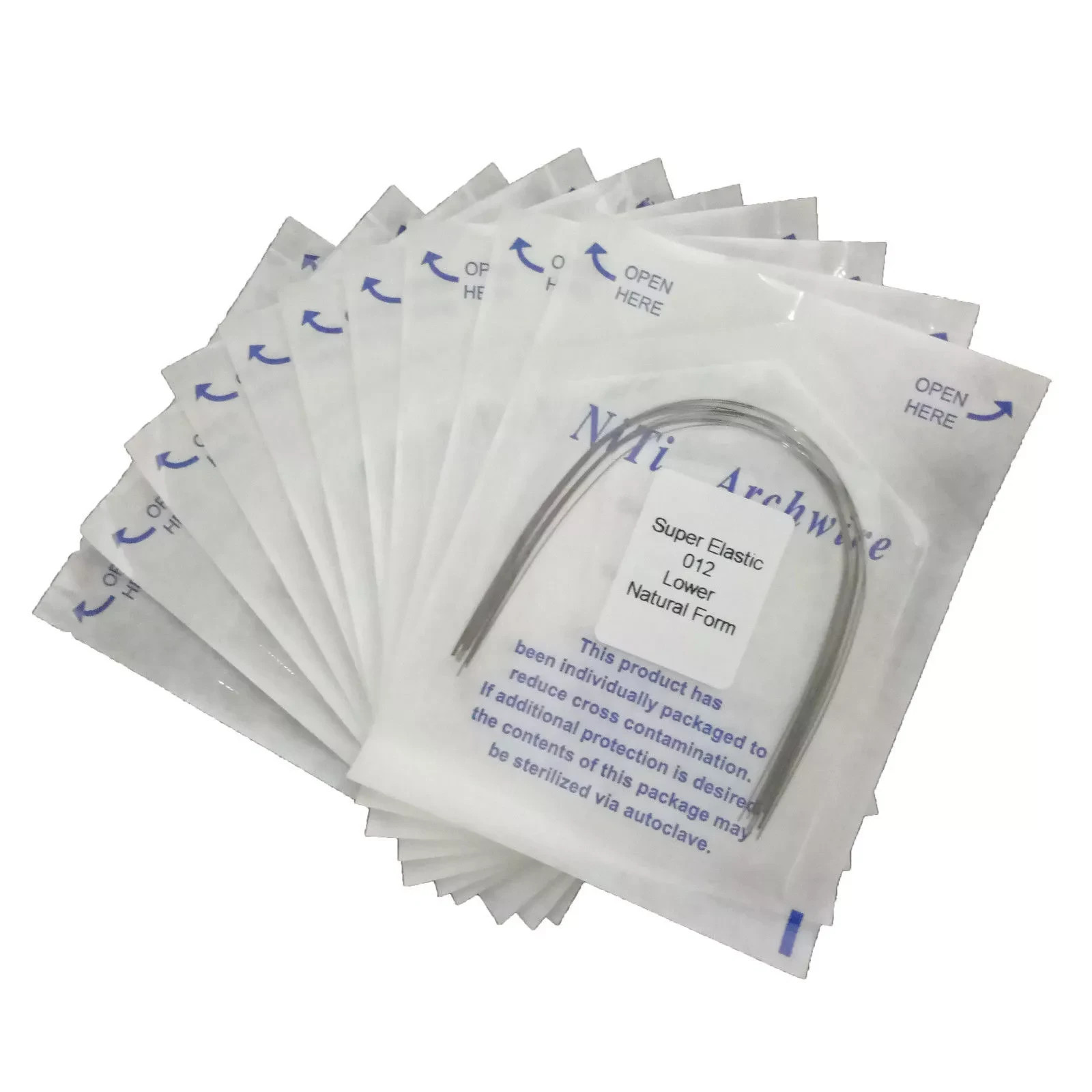10-100x Dental Ortho Arch Wire Niti Super Elastic Round Rectangular Natural Form
