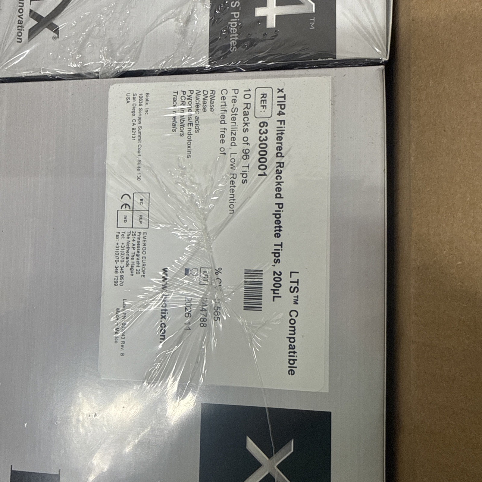 (4800/Cs) BIOTIX xTIP4 200uL LTS Compatible Filtered Pipet Tip 50×96/Rk 63300001
