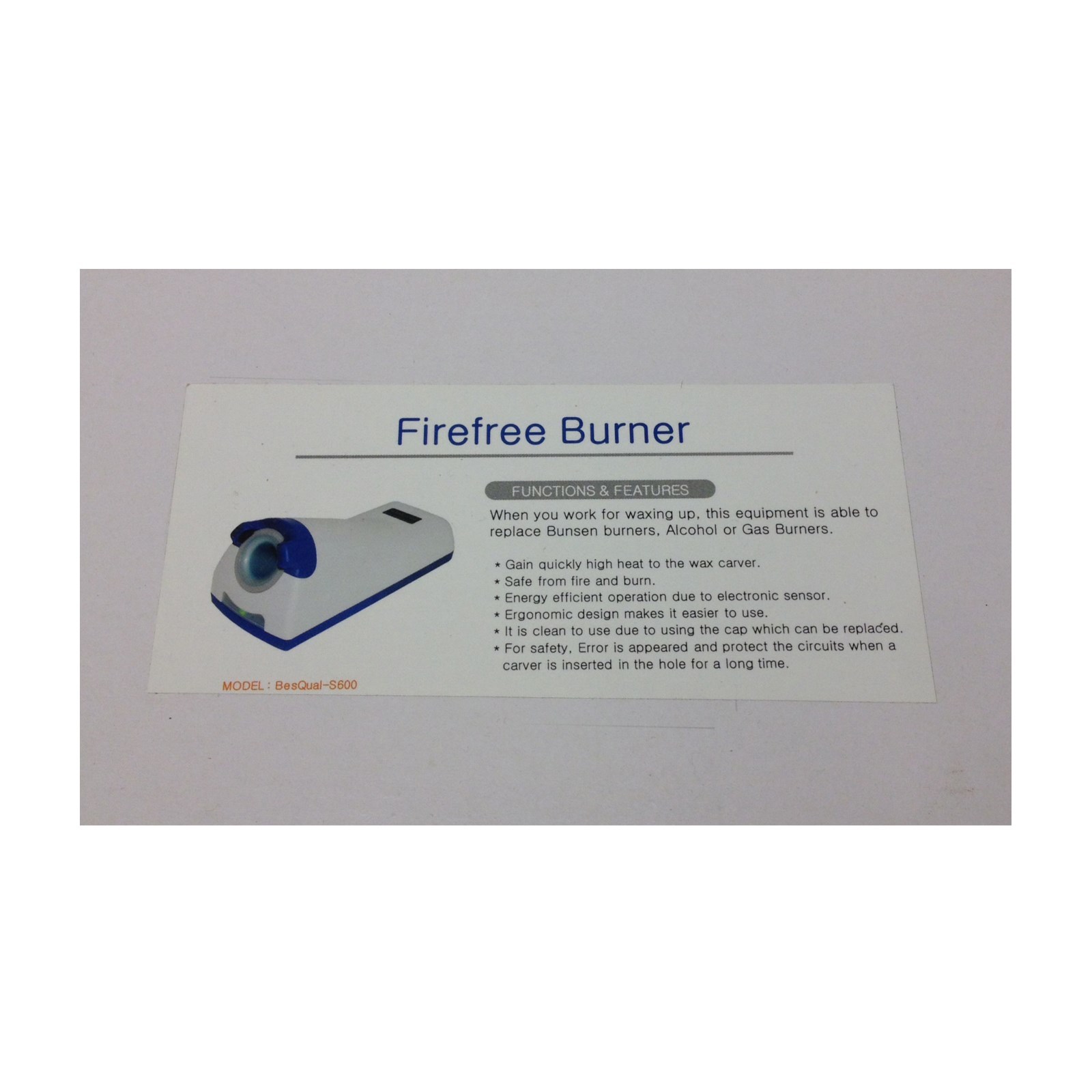 Dental Lab No-Flame Fire-Free Electric Instrument Heater BesQual S600 New
